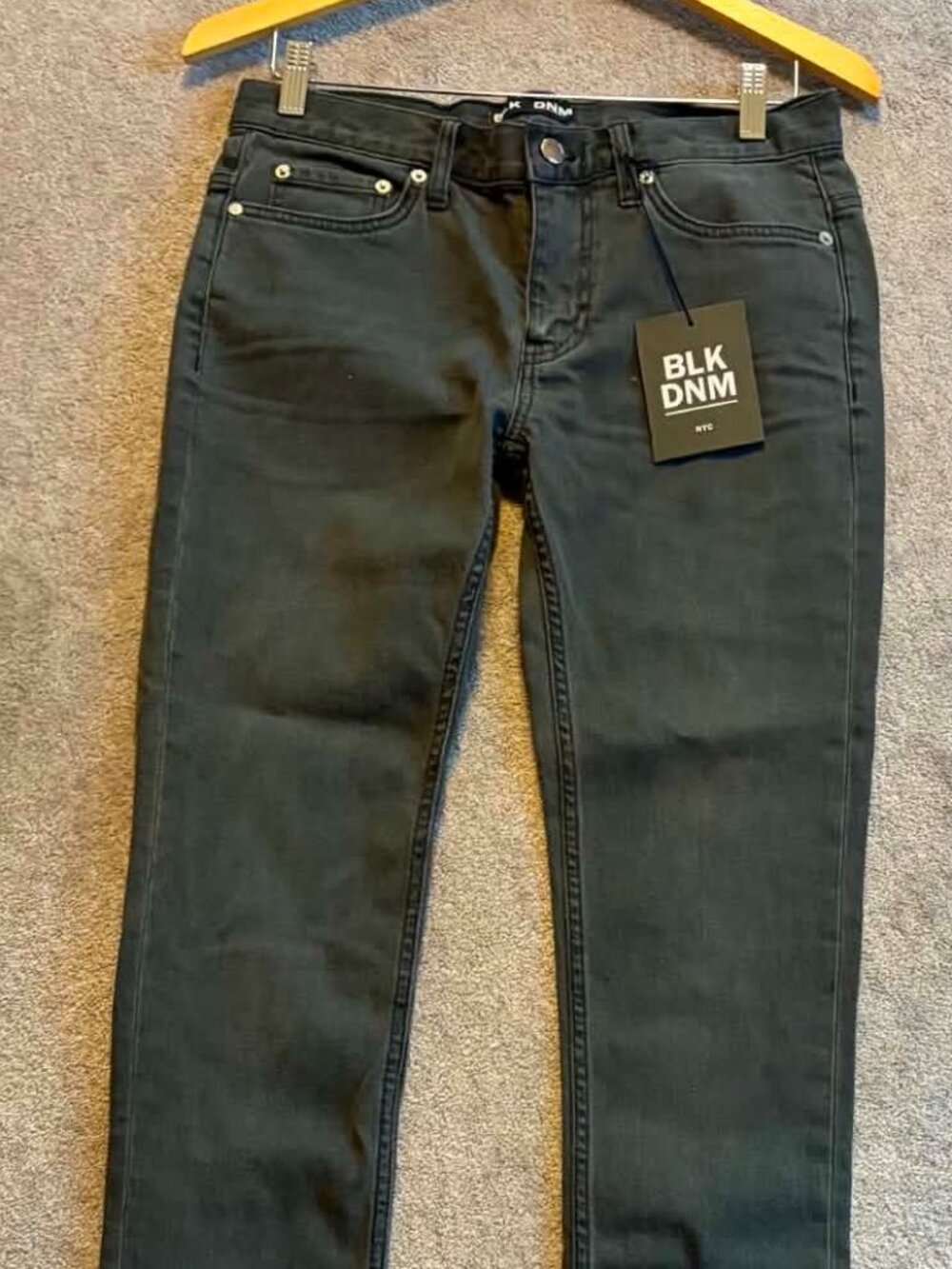 *$215* NWT Mens BLK DNM 25 Jeans in DRY HAND GREY BLACK NWT 31/34